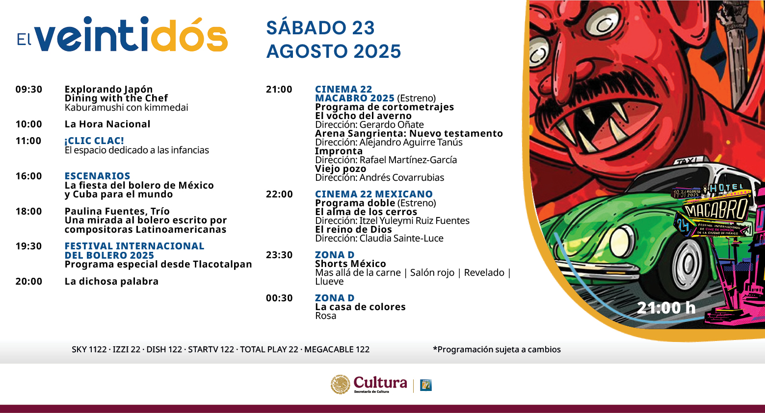 Programación Sábado