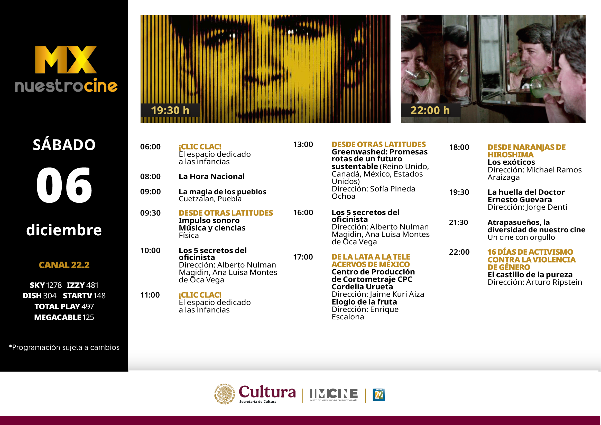 Programación Sábado