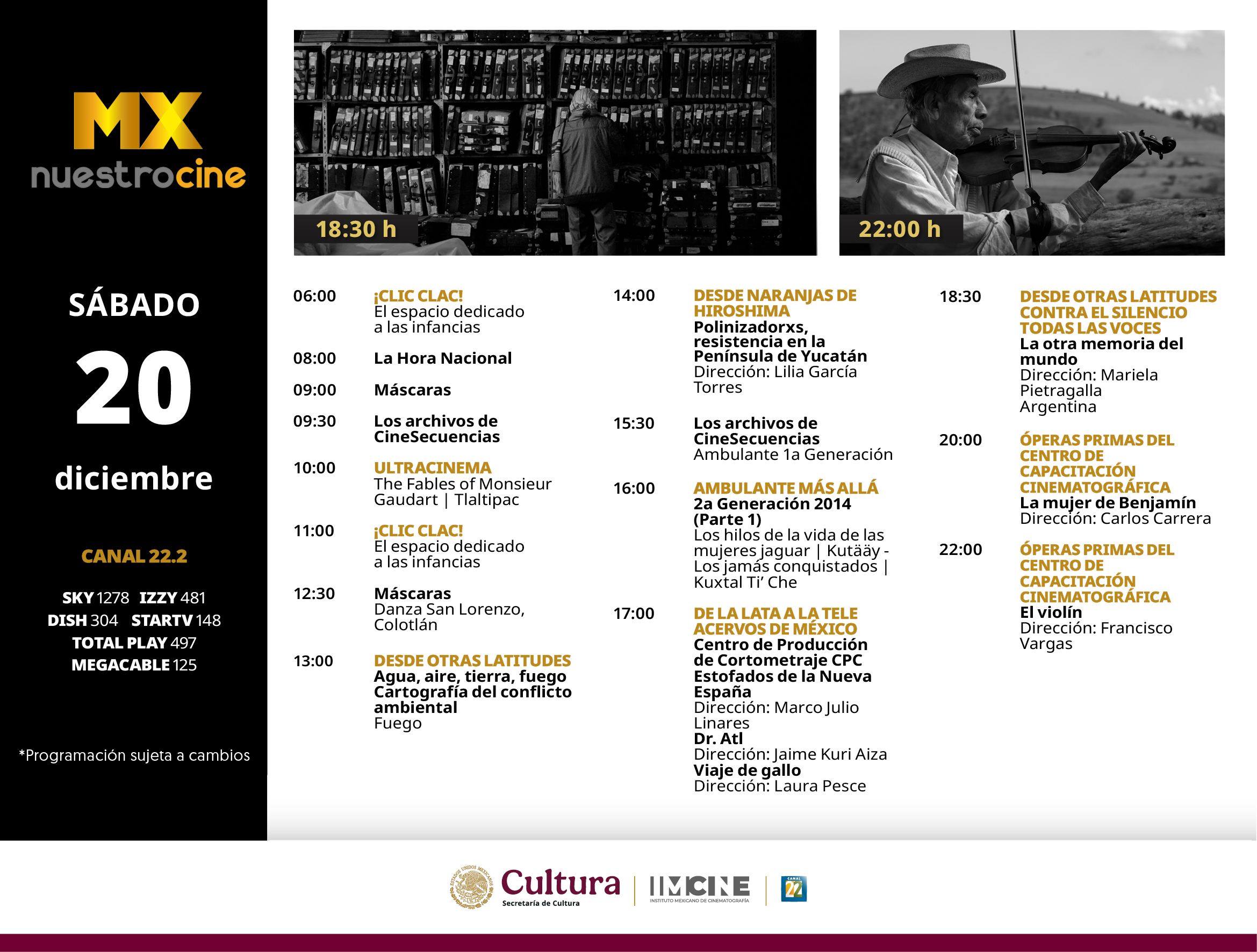 Programación Sábado