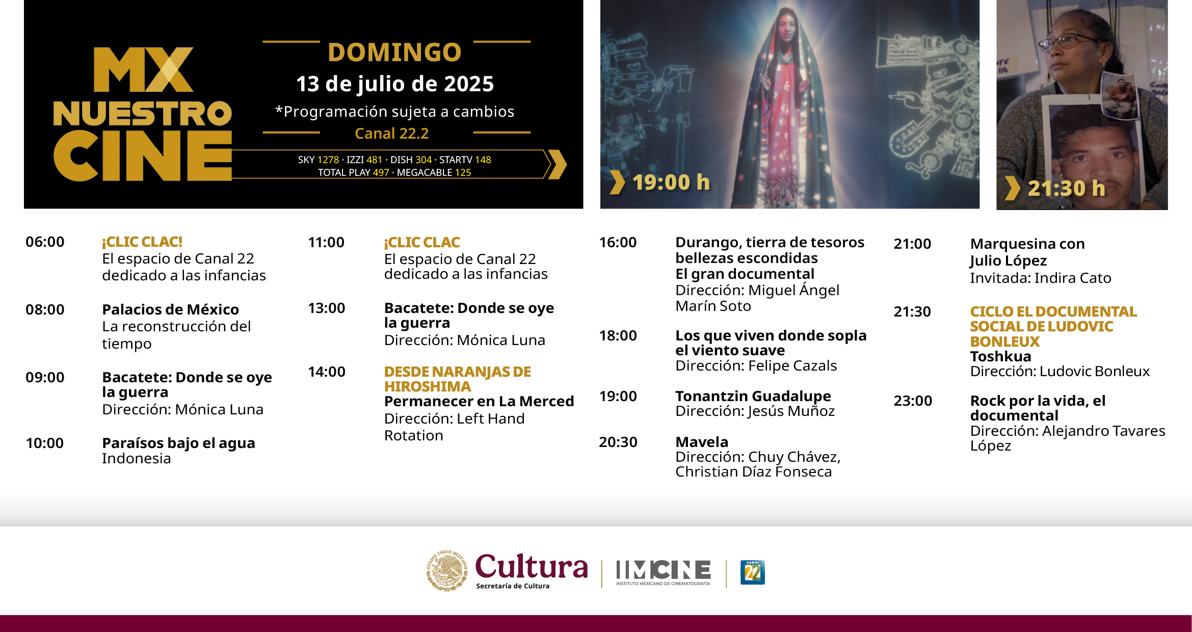 Programación Domingo