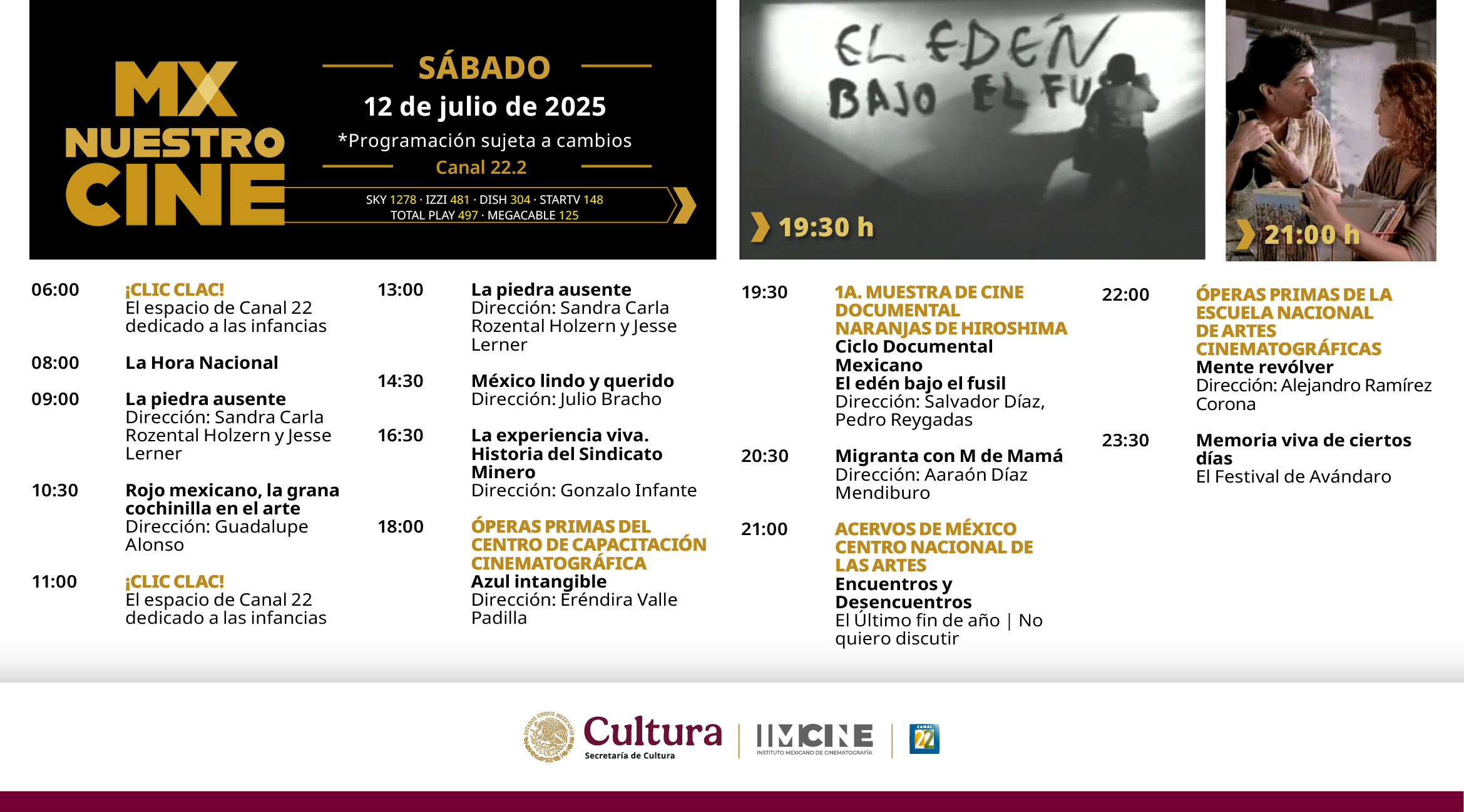 Programación Sábado