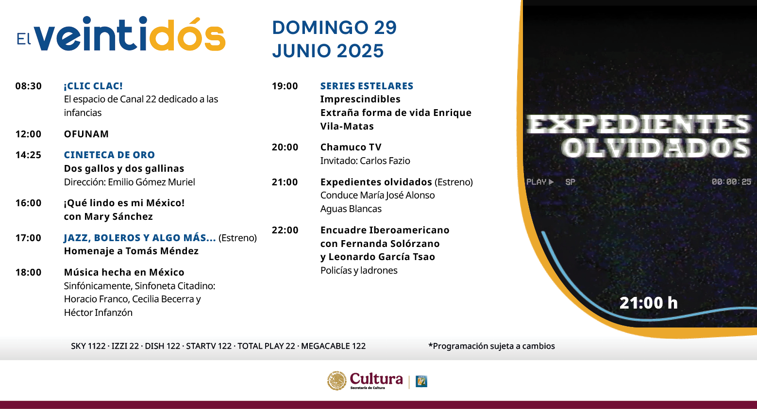 Programación Domingo