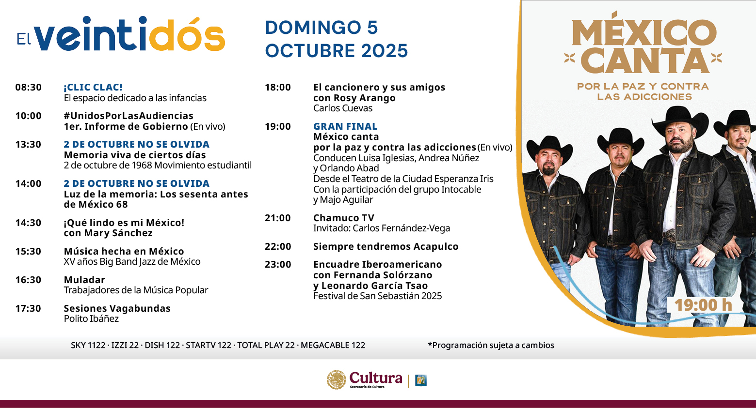 Programación Domingo