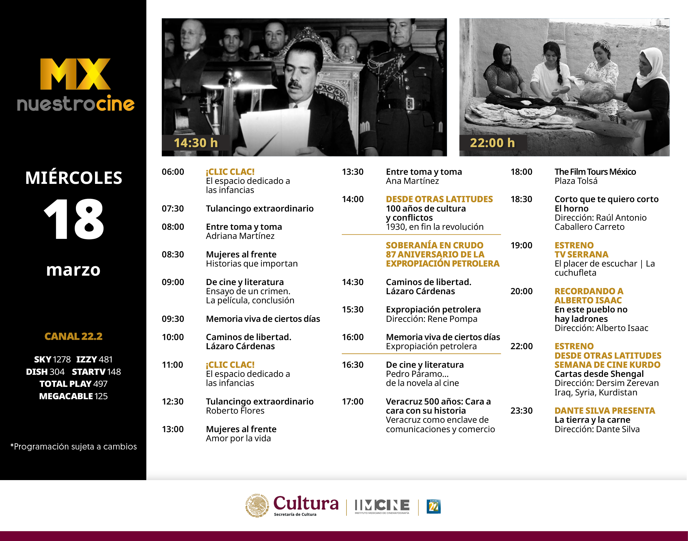 Programación Miércoles