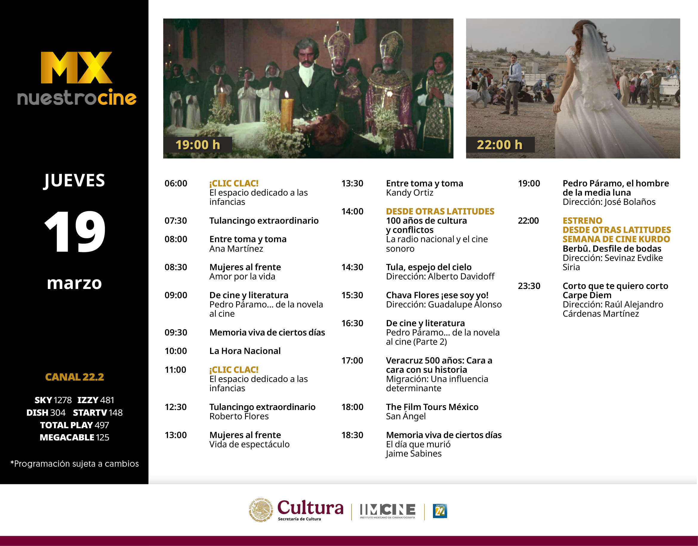 Programación Jueves