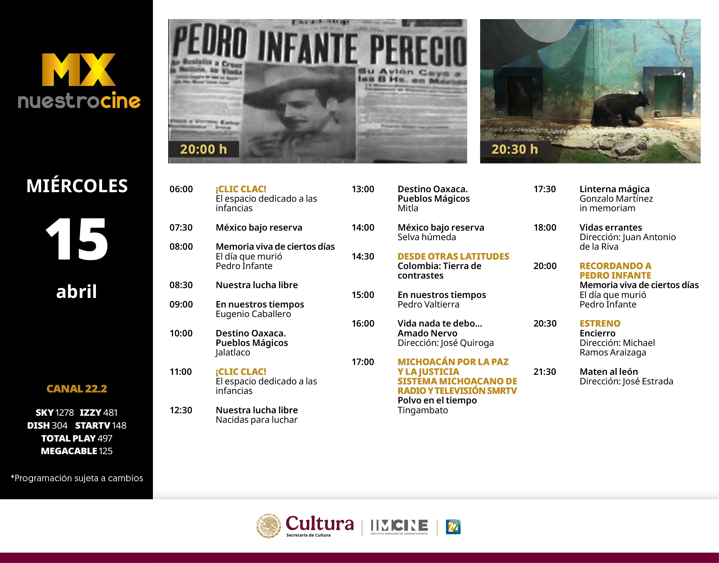 Programación Miércoles