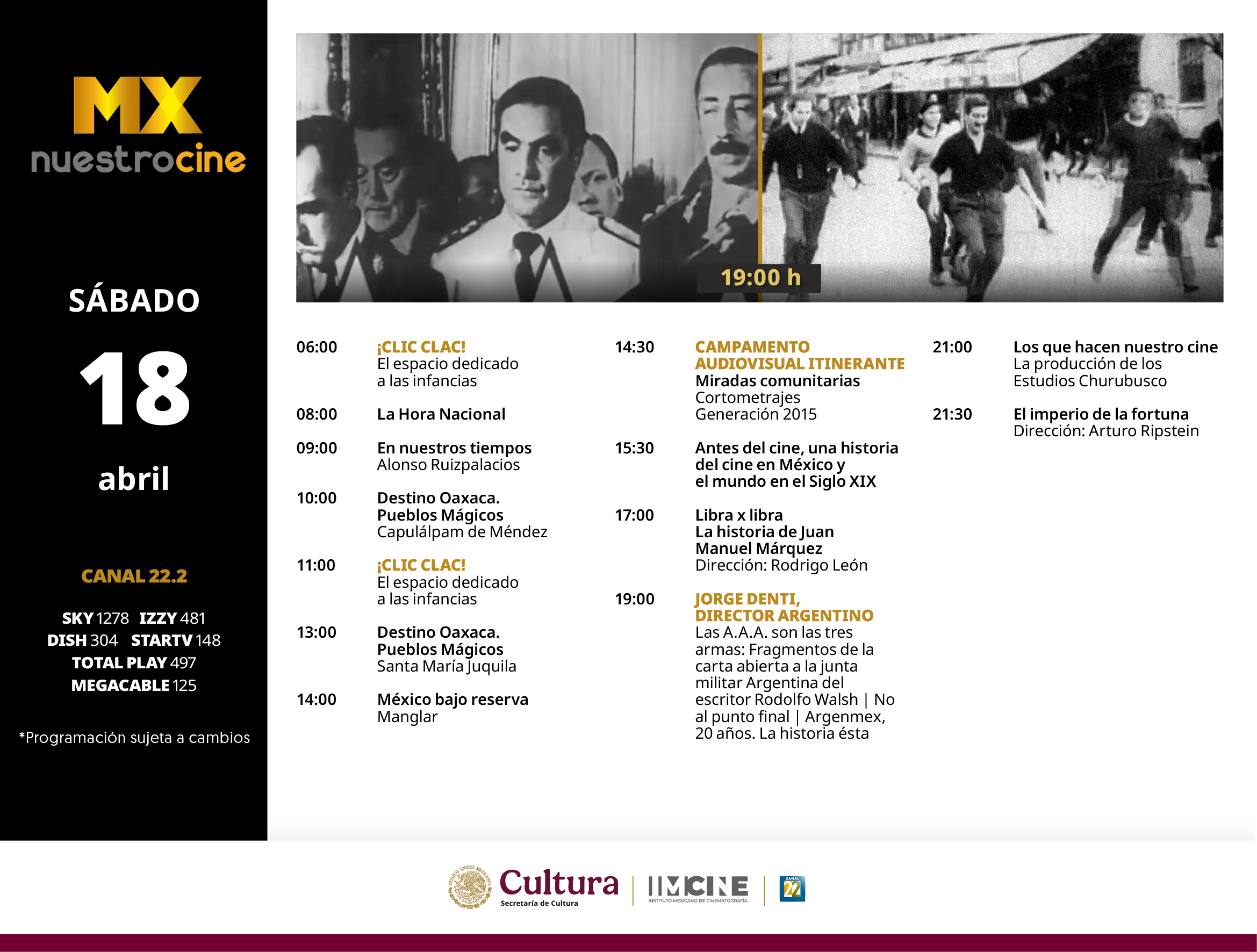 Programación Sábado