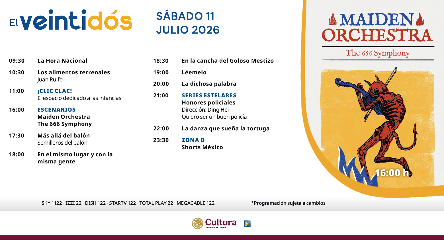 Programación Sábado