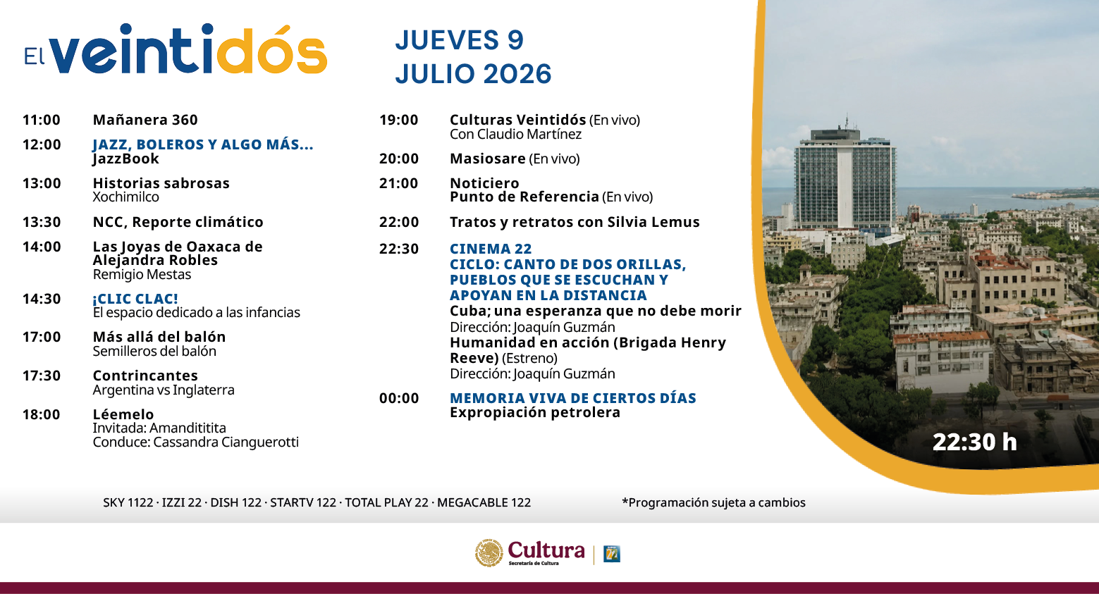 Programación Jueves