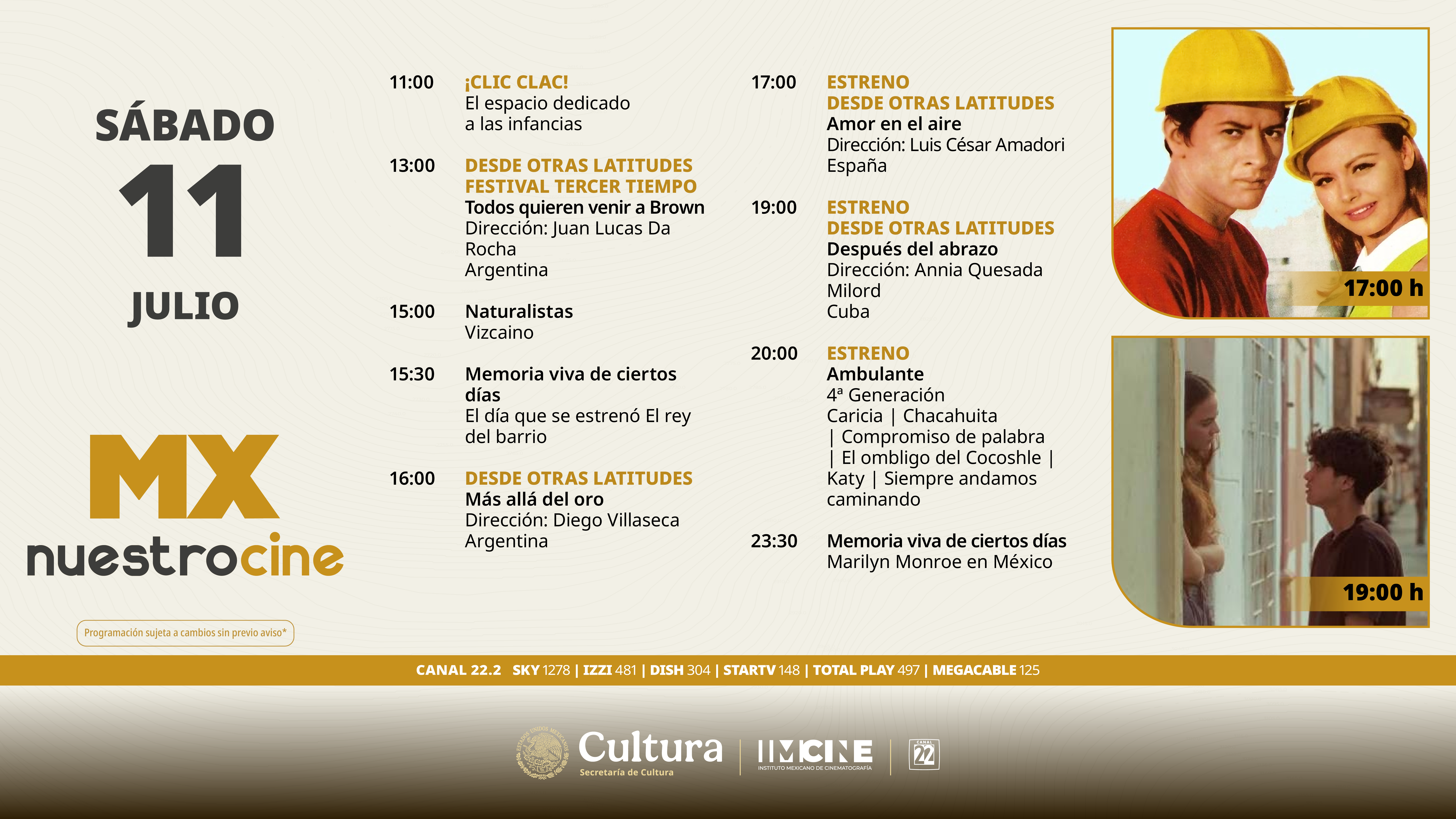 Programación Sábado