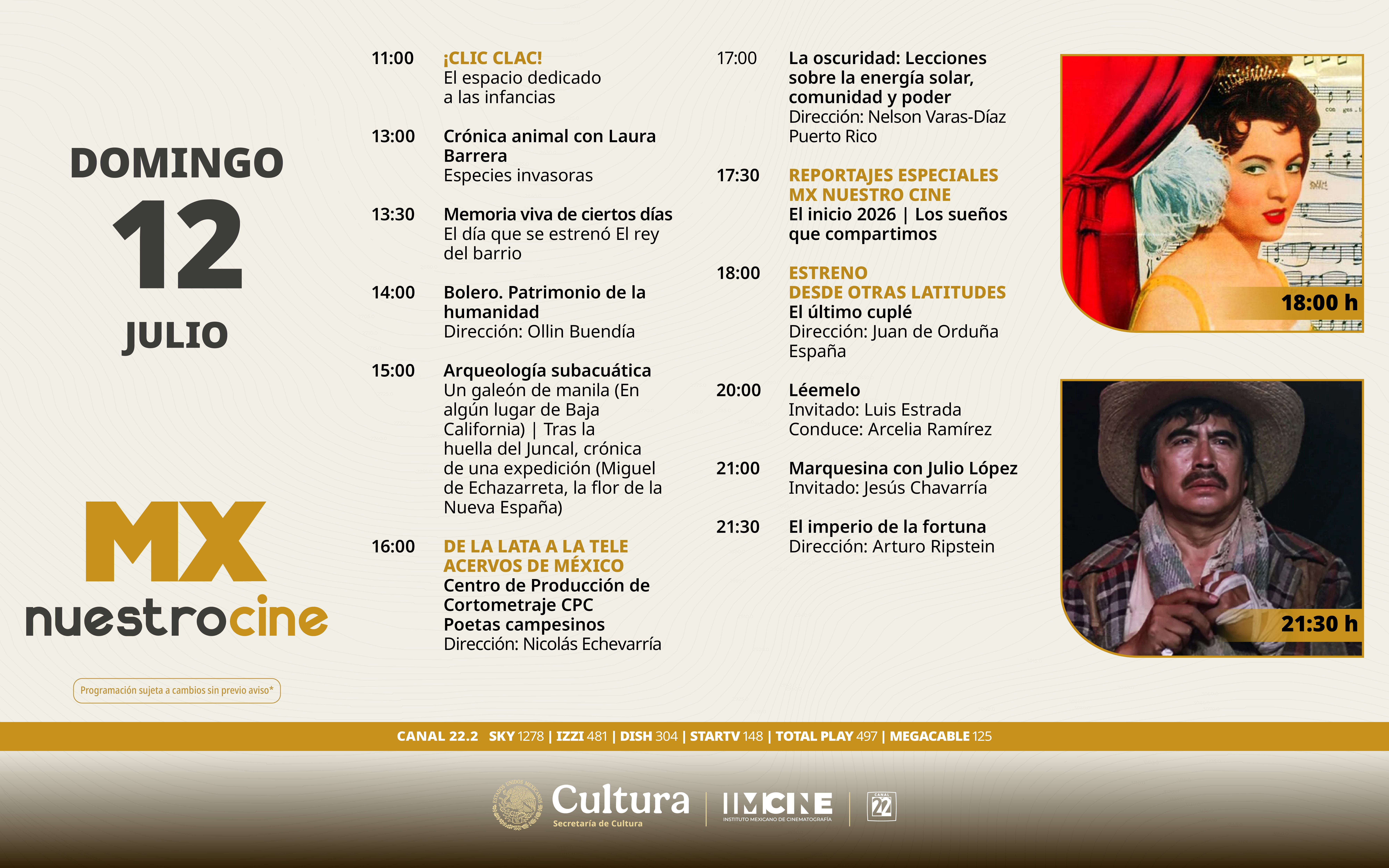 Programación Domingo