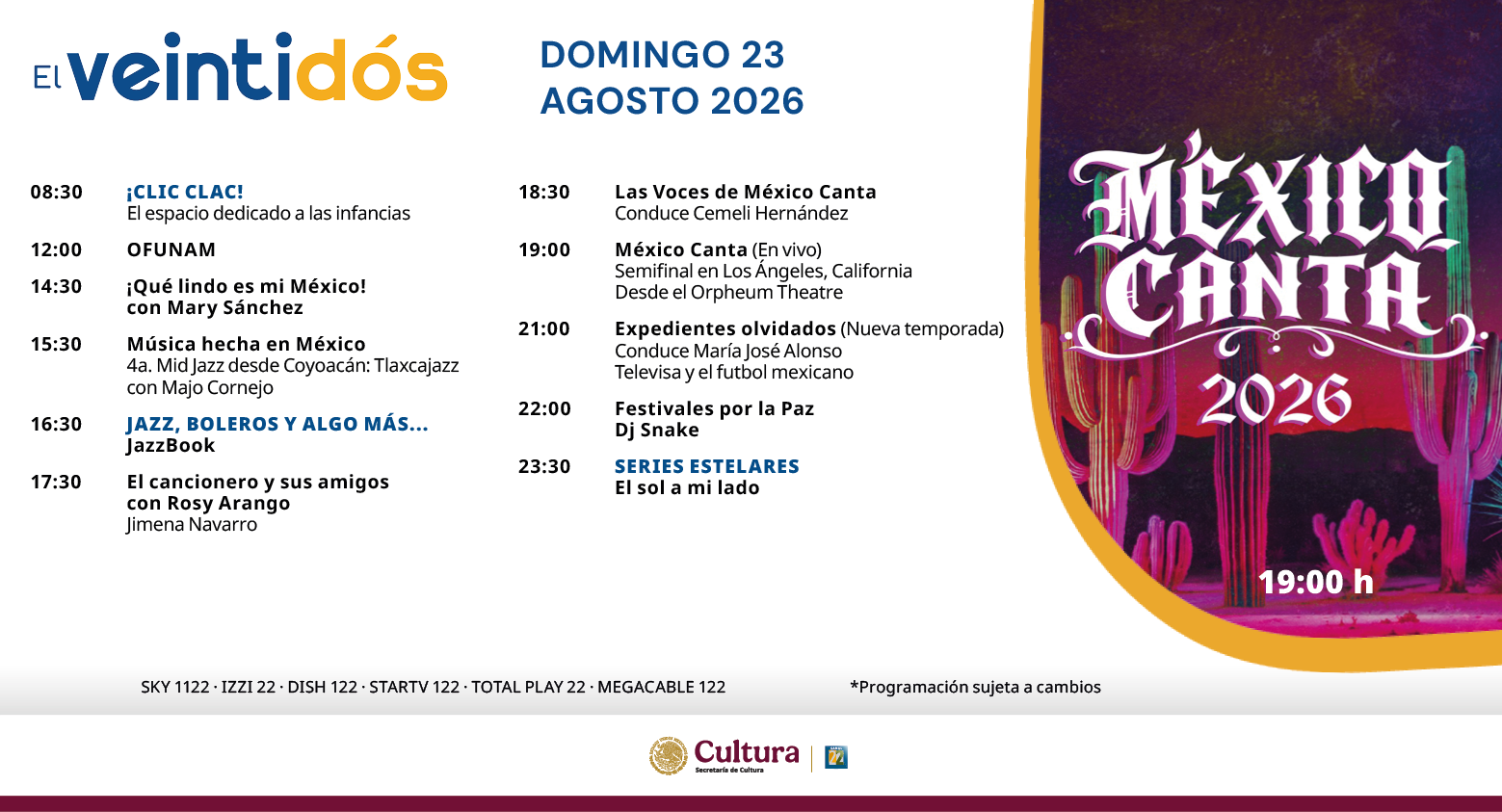 Programación Domingo