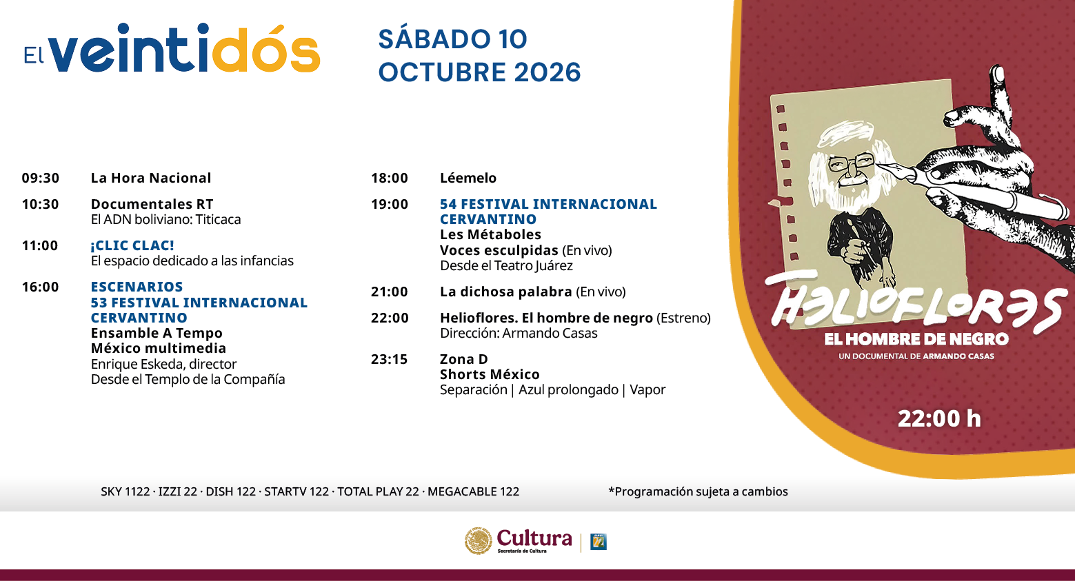 Programación Sábado